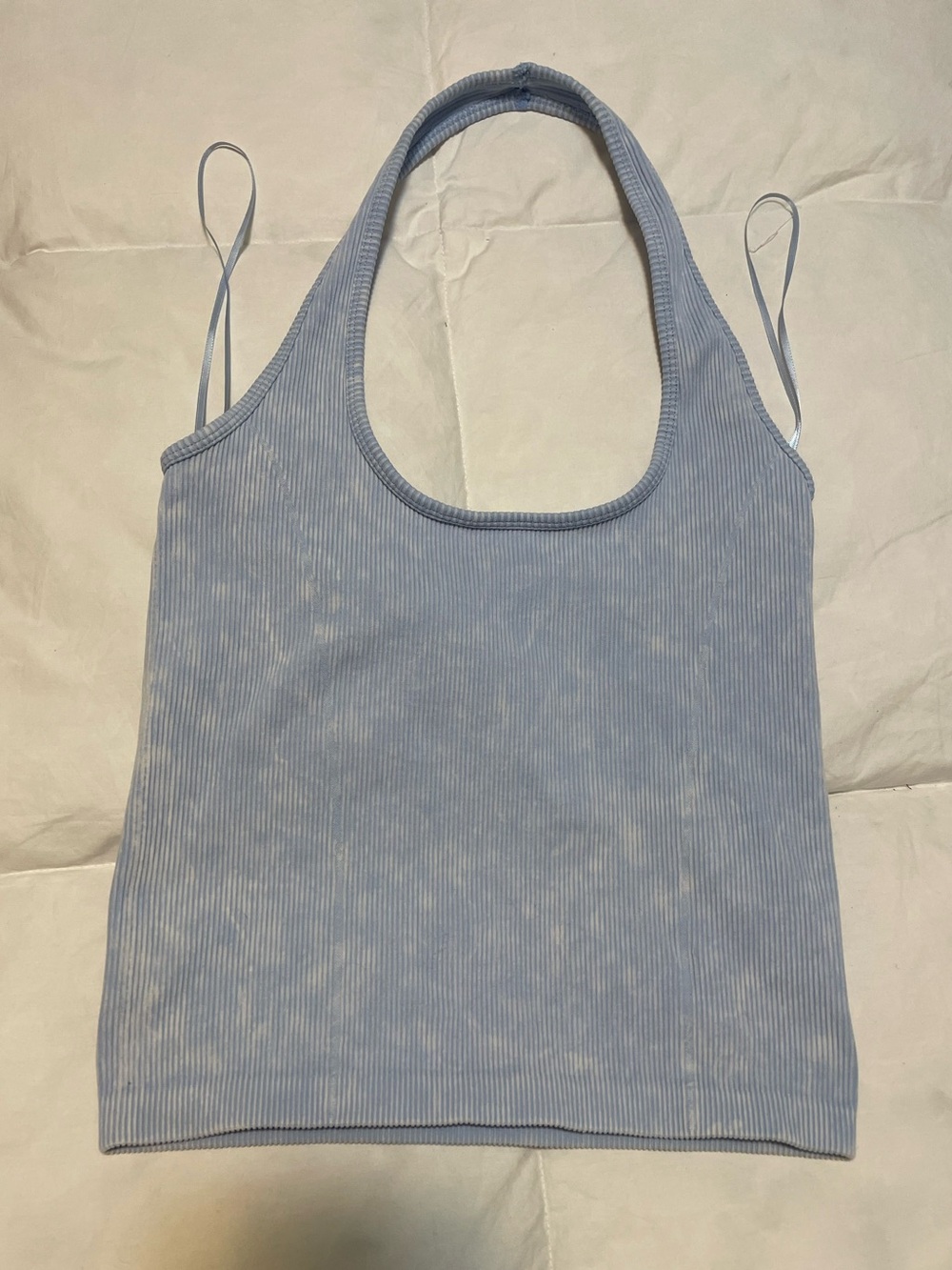American Eagle Light Blue Tie Dye Halter Tank Stretchy L